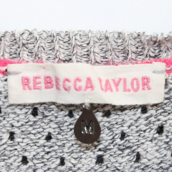 Rebecca Taylor Size Medium Gray Knit Sweater Surplice Back Linen Blend - Picture 2 of 3